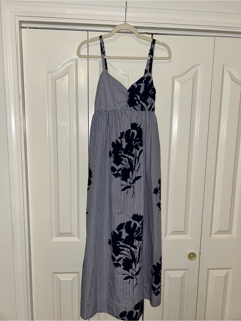 Abercrombie & Fitch Navy Floral Striped Maxi Dress - Picture 3 of 7